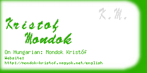 kristof mondok business card