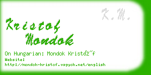 kristof mondok business card